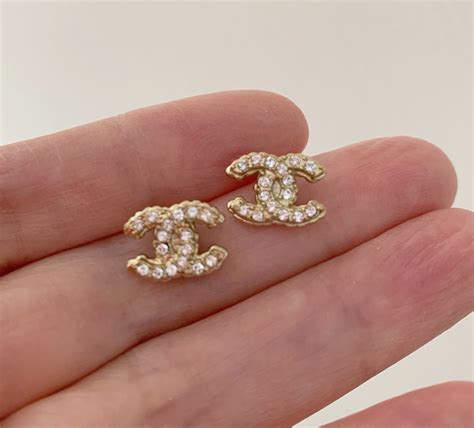 chanel small gold earrings|Chanel inspired gold earrings.